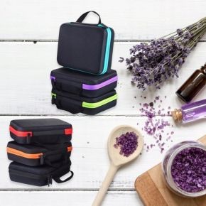 Kuferek na lakiery hybrydowe na 30 lakierów etui usztywniane z segregatorem piankowym czarny