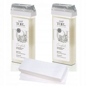 Zestaw 2x ItalWax Top Line Crystal Wosk żelowy w rolce 100ml  50x paski do depilacji