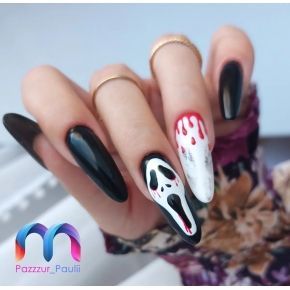 Halloweenowe paznokcie Krzyk MaluLac