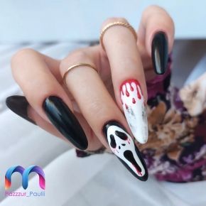 Halloweenowe paznokcie Krzyk MaluLac