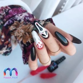 Halloweenowe paznokcie Krzyk MaluLac