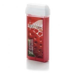 ItalWax Strawberry aromatyczny wosk z dwutlenkiem tytanu do depilacji w rolce 100ml