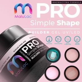 MaluLac żel budujący do paznokci tixo z tiksotropią PRO Simple Shape Cover 12g