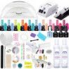 Zestaw do manicure hybrydowego 16x Malulac  lampa UV/LED  frezarka  akcesoria - 1