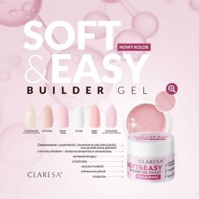 Claresa Soft&Easy Builder Gel Glam Pink 45g żel budujący samopoziomujący do paznokci
