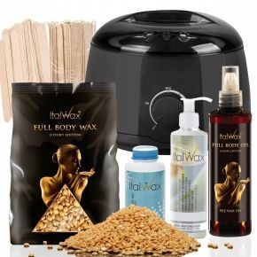 Full Body zestaw do depilacji bezpaskowej 1 x wosk twardy ItalWax 1kg podgrzewacz kosmetyki
