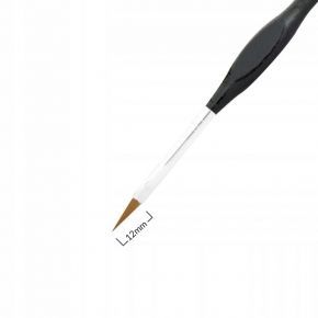 Pędzelek do akrylu ergonomiczny uchwyt naturalne włosie 12mm czarny nr 4