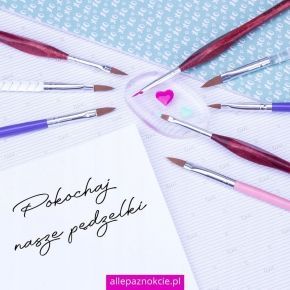Pędzelek do akrylu ergonomiczny uchwyt naturalne włosie 12mm czarny nr 4