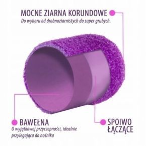 AllMed kapturek LUX ścierny 13mm gradacja 80 do pedicure szary 10 sztuk