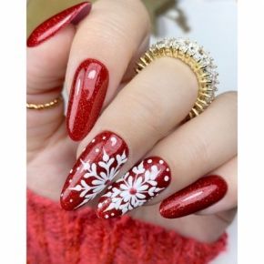 Boska Nails 366 Red Rain brokatowy lakier hybrydowy 6ml