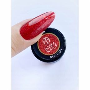 Boska Nails 366 Red Rain brokatowy lakier hybrydowy 6ml