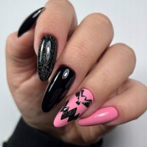 Boska Nails zestaw Black and White 3 x lakier hybrydowy  cyrkonie szlifowane 1440 sztuk