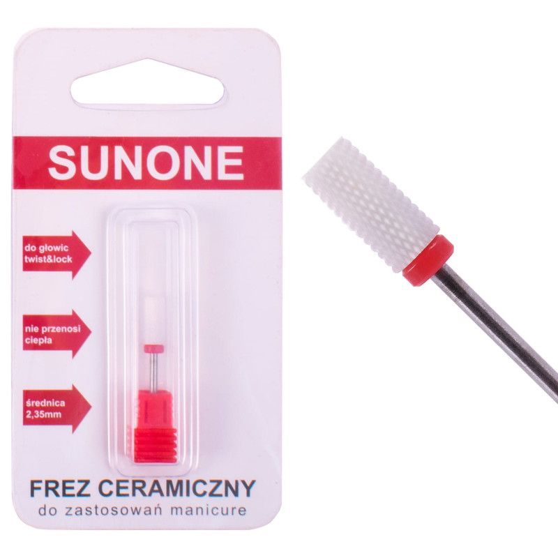 Sunone Frez ceramiczny walec delikatny do manicure & pedicure - czerwony
