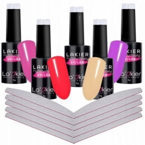 La’kier zestaw 5 x lakier hybrydowy 10 x pilnik GRATIS