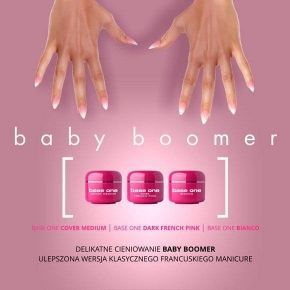 Zestaw baby boomer 3x żel base one Silcare french manicure + pędzelek