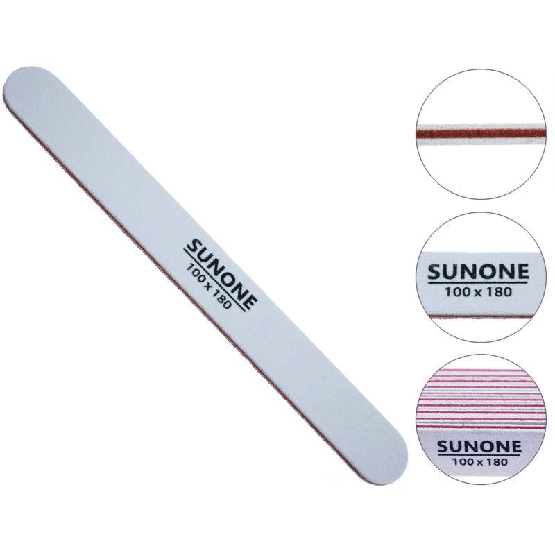 Sunone Pilniki do paznokci 10 sztuk do manicure pedicure prosty biały gradacja 100/180