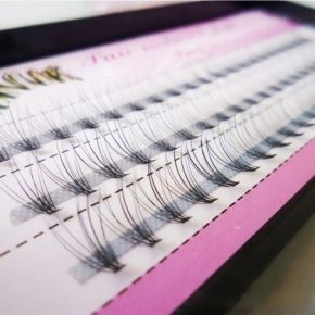 Rzęsy Stars Colors Green Eyelash kępki z norki 11mm skręt C 60 sztuk