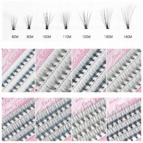 Rzęsy Stars Colors Green Eyelash kępki z norki 11mm skręt C 60 sztuk