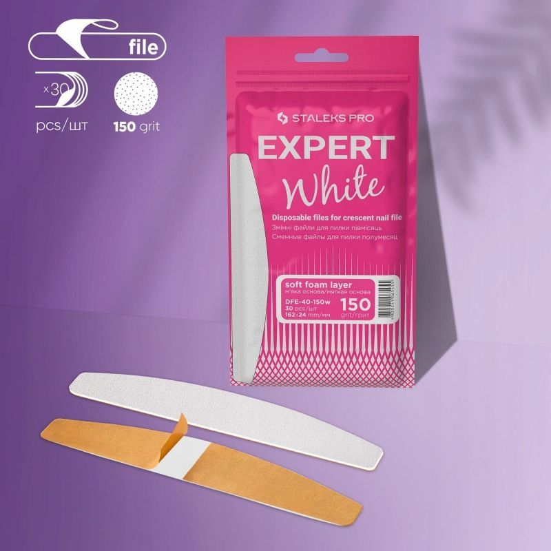 Staleks Expert White DFE40150W wymienne nakładki na pilnik łódka gradacja 150 30 sztuk Staleks Expert White DFE40150W wymienne nakładki na pilnik łódka gradacja 150 30 sztuk