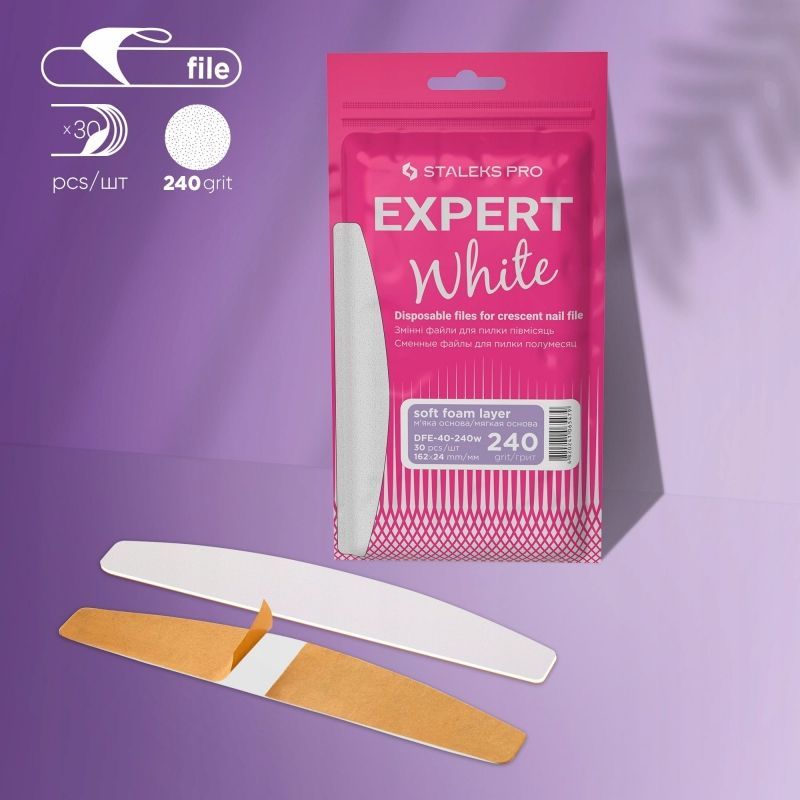 Staleks Expert White DFE40240W wymienne nakładki na pilnik łódka gradacja 240 30 sztuk Staleks Expert White DFE40240W wymienne nakładki na pilnik łódka gradacja 240 30 sztuk