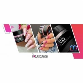 Zestaw do przedłużania paznokci żelem MaluLac EasyGo Girly Pink 45g  komplet 10 pędzelków