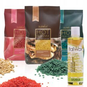 Italwax zestaw do depilacji 3 x wosk w dropsach 500g + olejek 500ml