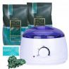 ItalWax Zestaw do depilacji - podgrzewacz + 2 x wosk w granulkach Azulen 100ml + talk - 1