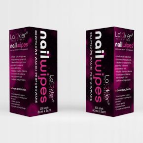 La’kier Nail Wipes bezpyłowe waciki perforowane do zmywania paznokci 200 sztuk