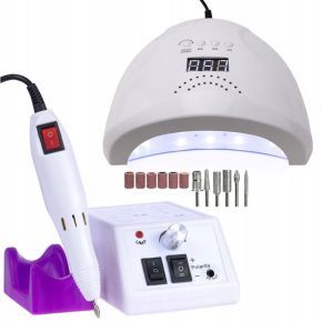 Profesjonalny zestaw kosmetyczny Lampa Dual UV LED + Frezarka do manicure i pedicure