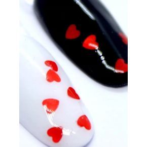 Yoshi Pure Love Top transparentny Top z czerwonymi serduszkami do lakierów hybrydowych 10ml