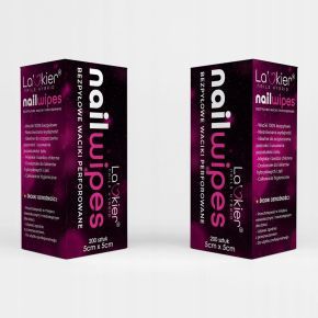 Zestaw 2 x La’kier Nail Wipes bezpyłowe waciki perforowane do zmywania paznokci 200 sztuk