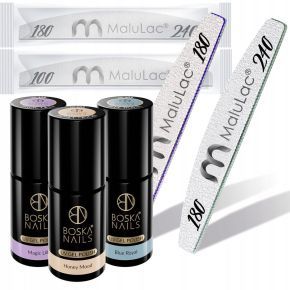 3 x Boska Nails kolorowy lakier hybrydowy (kolor do wyboru) + 4 x pilnik MaluLac GRATIS