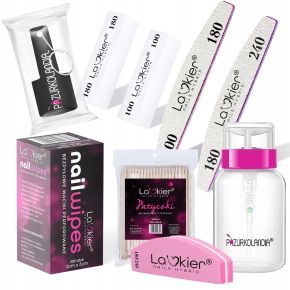 La'kier profesjonalny zestaw do manicure pilniki, bloki, polerka, waciki + GRATISY