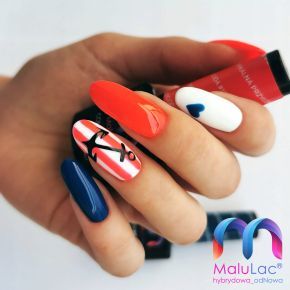 MaluLac zestaw do hybrydy kolorowy lakier + naklejka do zdobień GRATIS