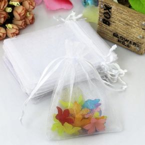 Woreczki z organzy na podarunki Białe 10*15cm 10 sztuk