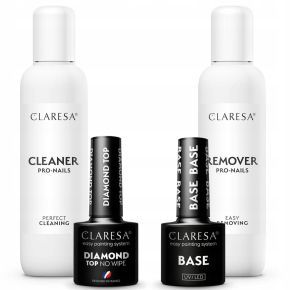 Claresa mini zestaw startowy do hybrydy 1 x lakier hybrydowy + Baza + Top + preparaty + akcesoria