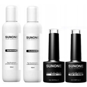 SunOne mini zestaw startowy do hybrydy 1 x lakier hybrydowy + Baza kauczukowa + Top + preparaty + akcesoria