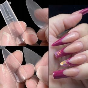 Zestaw do akrylożelu Dual Form Stiletto 120 sztuk + Combo system Owal krótki 12 sztuk