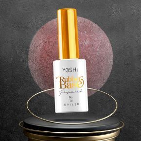 Yoshi Rubber Base Glitter 10 baza kauczukowa do paznokci hybrydowych 10ml