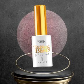 Yoshi Rubber Base Glitter 12 baza kauczukowa do paznokci hybrydowych 10ml