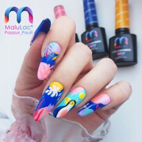 MaluLac zestaw do hybrydy 10 x lakier hybrydowy (do wyboru) + baza + top + kuferek
