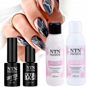 NTN zestaw do hybrydy 5 x lakier hybrydowy (do wyboru) + baza + top + preparaty + akcesoria