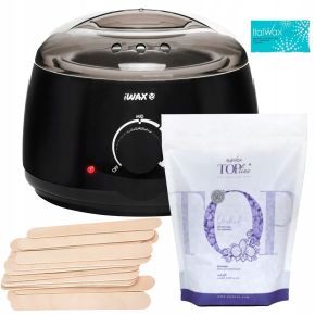ItalWax Zestaw do depilacji - podgrzewacz + wosk w granulkach Orchid 250ml + szpatułki