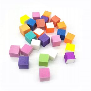 10x Polerka mini blok polerski do paznokci kolorowa kostka sześcian