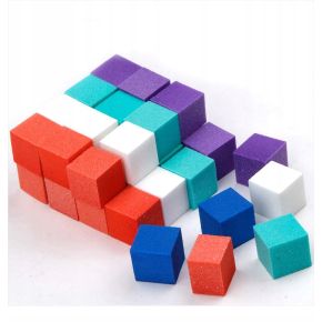 30x Polerka mini blok polerski do paznokci kolorowa kostka sześcian