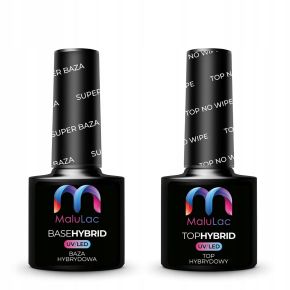 5x lakier MaluLac BAZA TOP + CLEANER ACETON 100 ml
