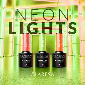 5x lakier NEON Claresa + BAZA TOP CLEANER ACETON