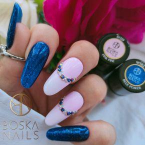 Boska Nails 363 Blue Secret brokatowy lakier hybrydowy 6ml