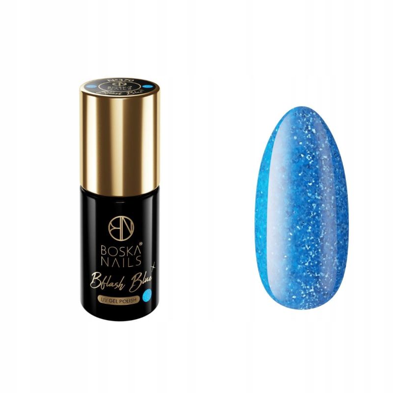 Boska Nails 370 BFlash Blue brokatowy lakier hybrydowy 6ml
