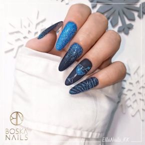 Boska Nails 370 BFlash Blue brokatowy lakier hybrydowy 6ml